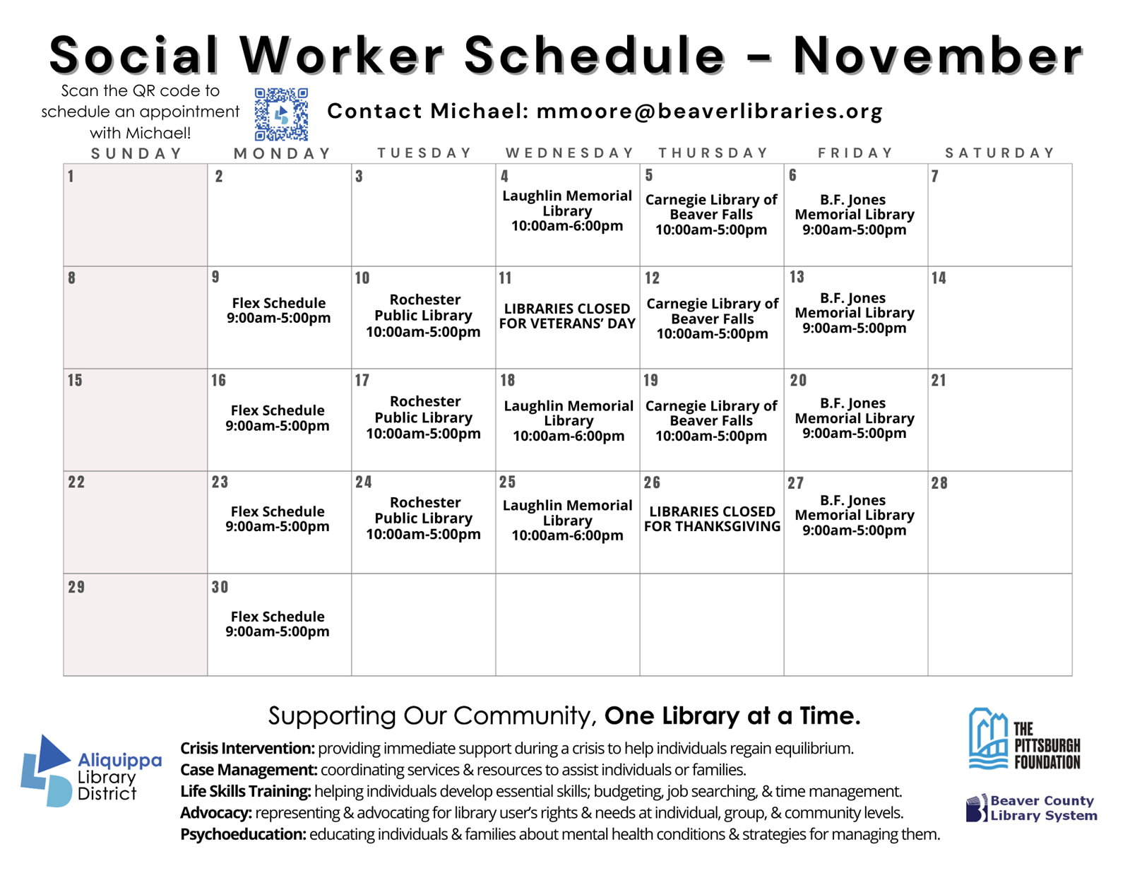 Social Worker Schedule - November