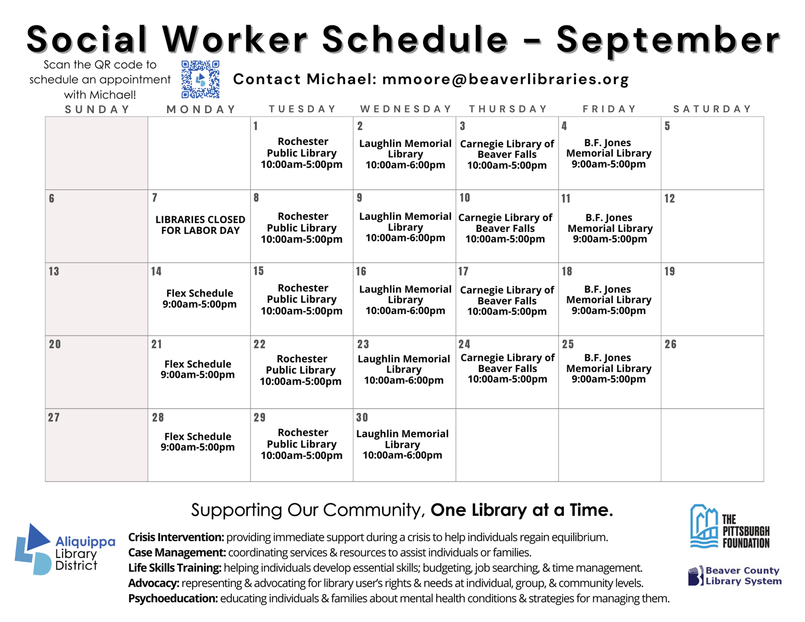 Social Worker Schedule - September
